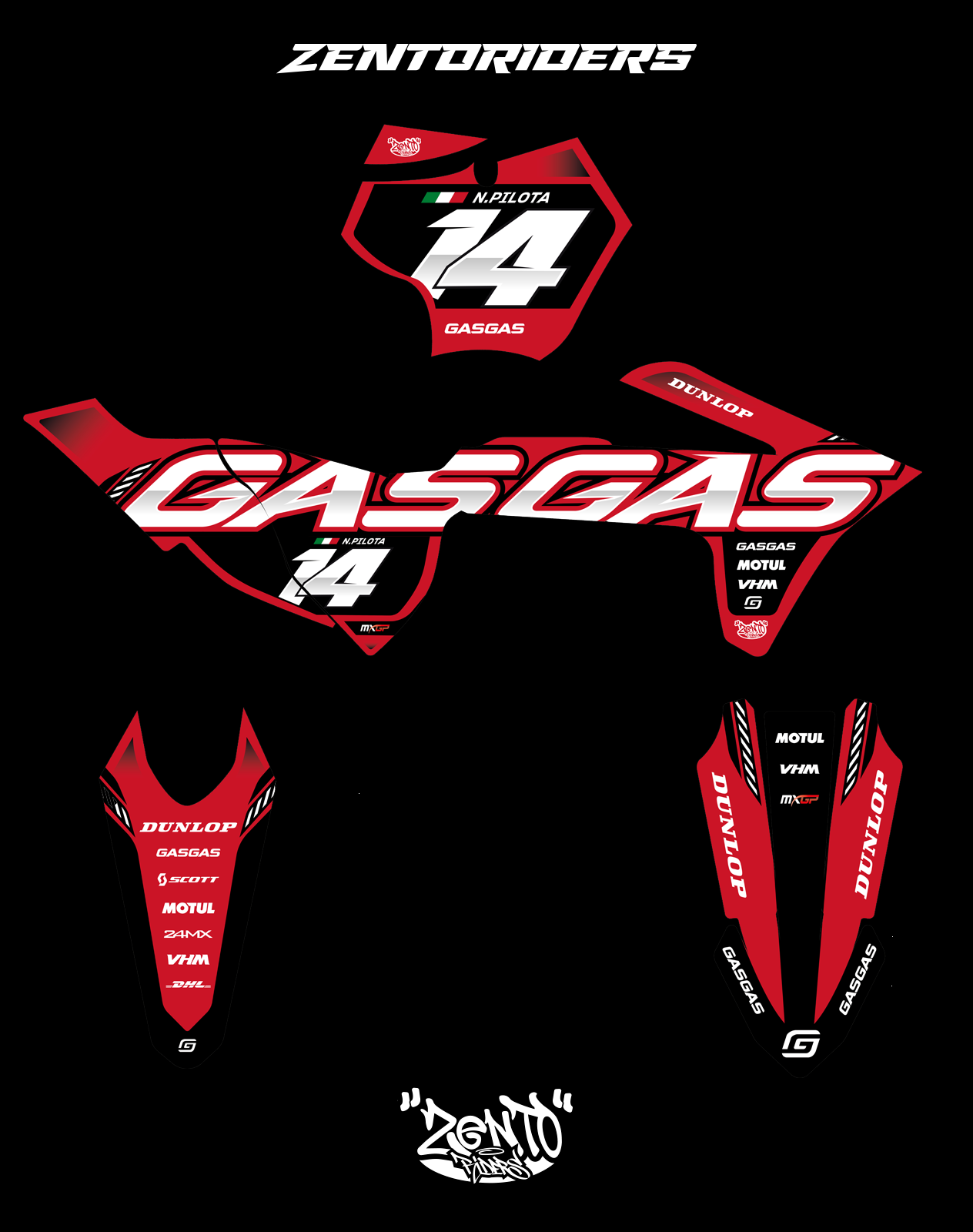 Grafica "Mega" Gasgas - KIT COMPLETO