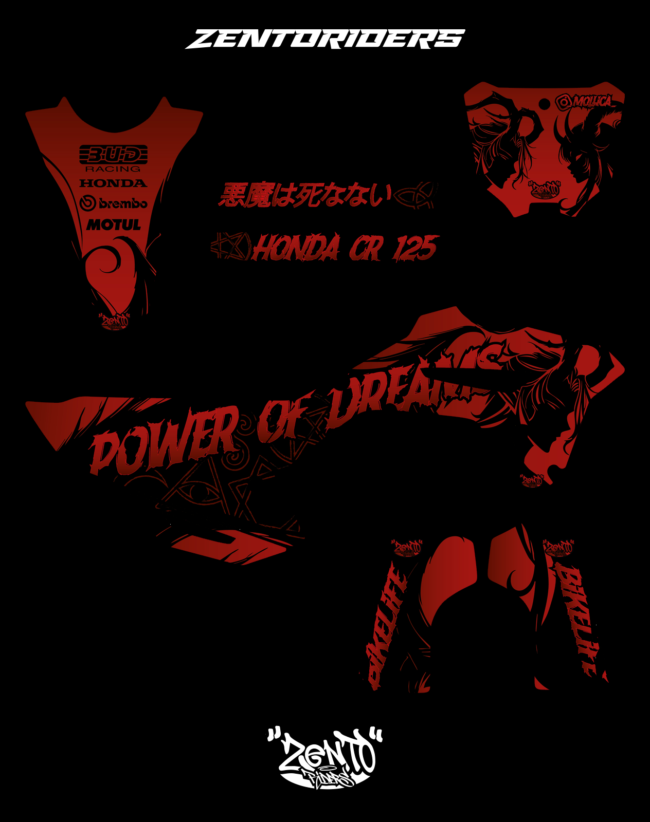 Grafica "Demon time" Honda crf - KIT COMPLETO