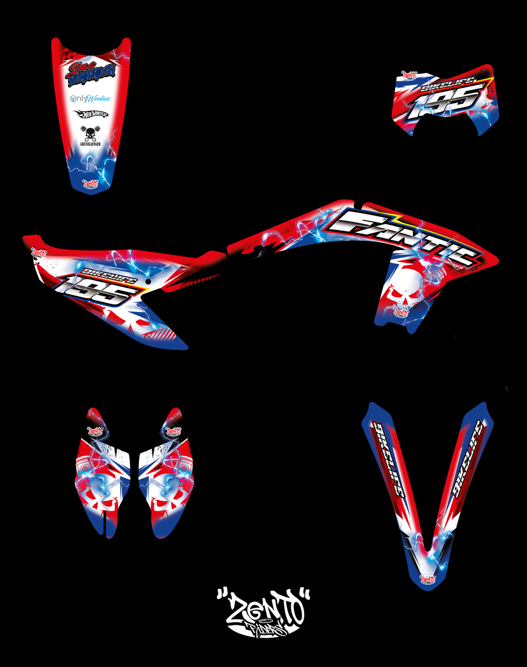 Grafica "thunderbolt bikelife" Fantic - KIT COMPLETO
