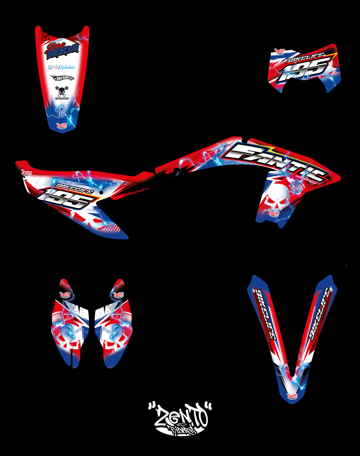 Grafica "thunderbolt bikelife" Fantic - KIT COMPLETO