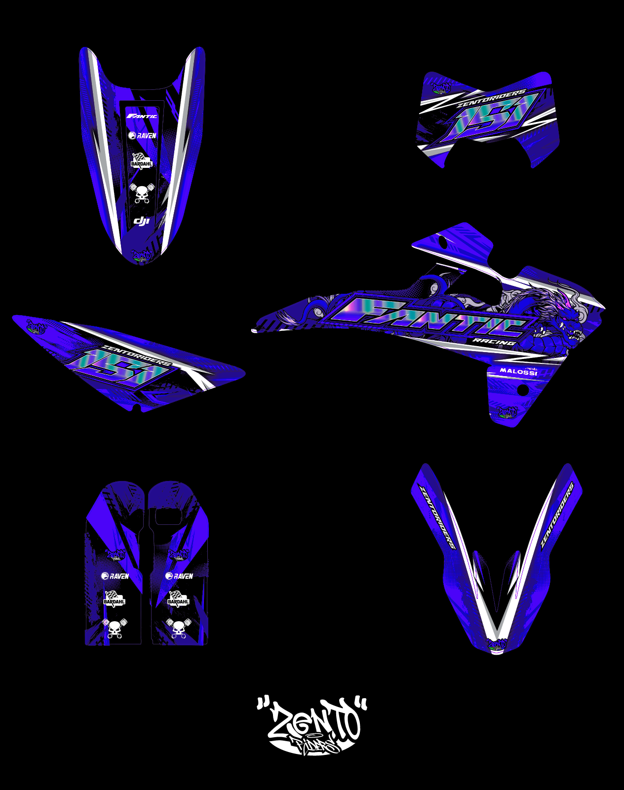 Grafica "Racing Dragon" Fantic - KIT COMPLETO