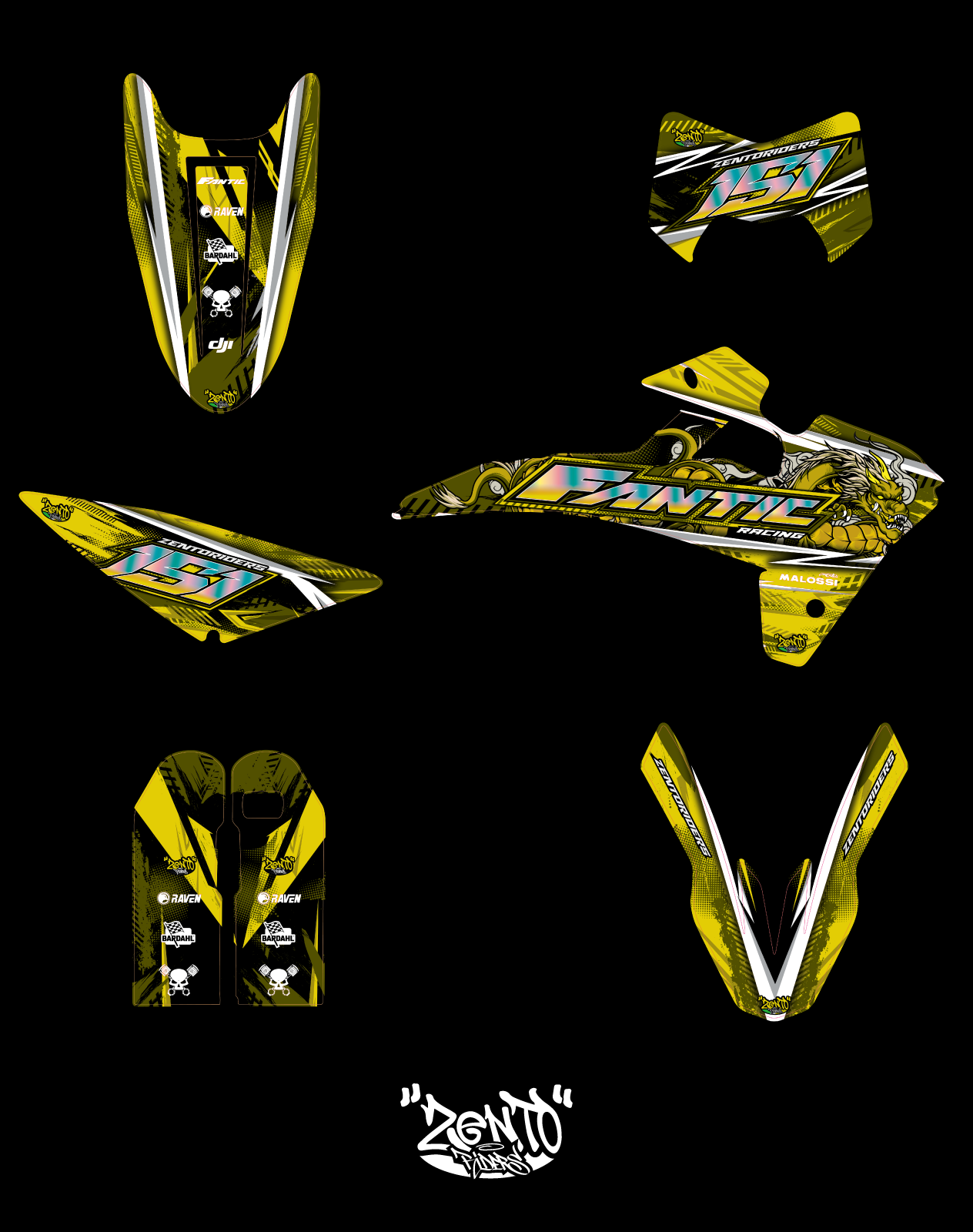 Grafica "Racing Dragon" Fantic - KIT COMPLETO