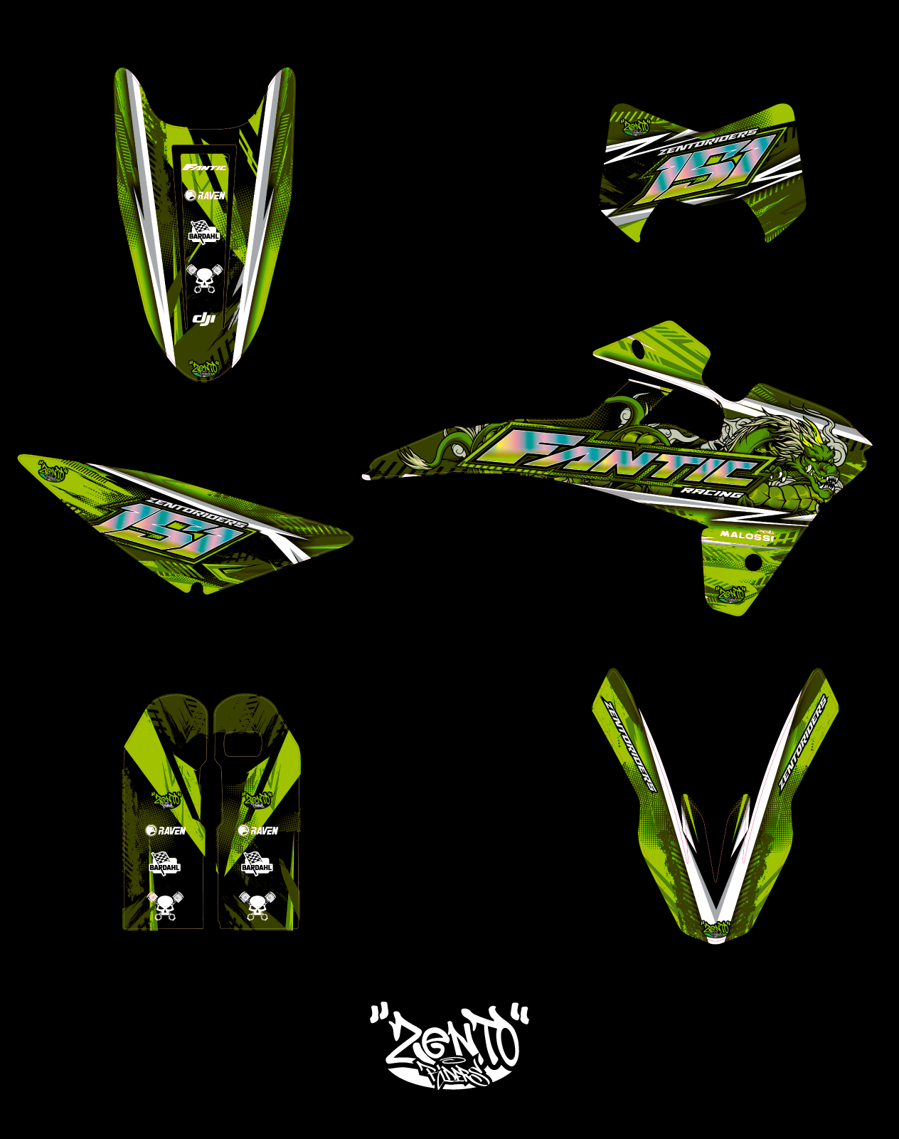 Grafica "Racing Dragon" Fantic - KIT COMPLETO