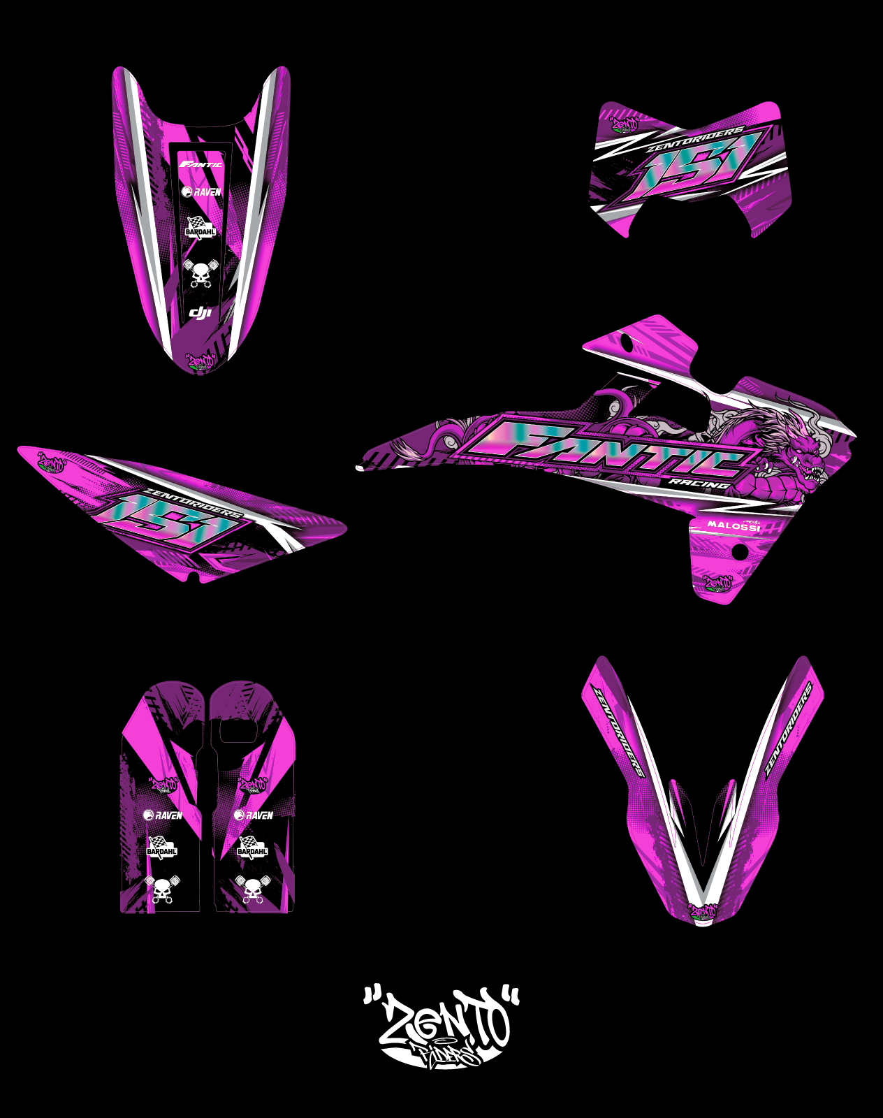 Grafica "Racing Dragon" Fantic - KIT COMPLETO