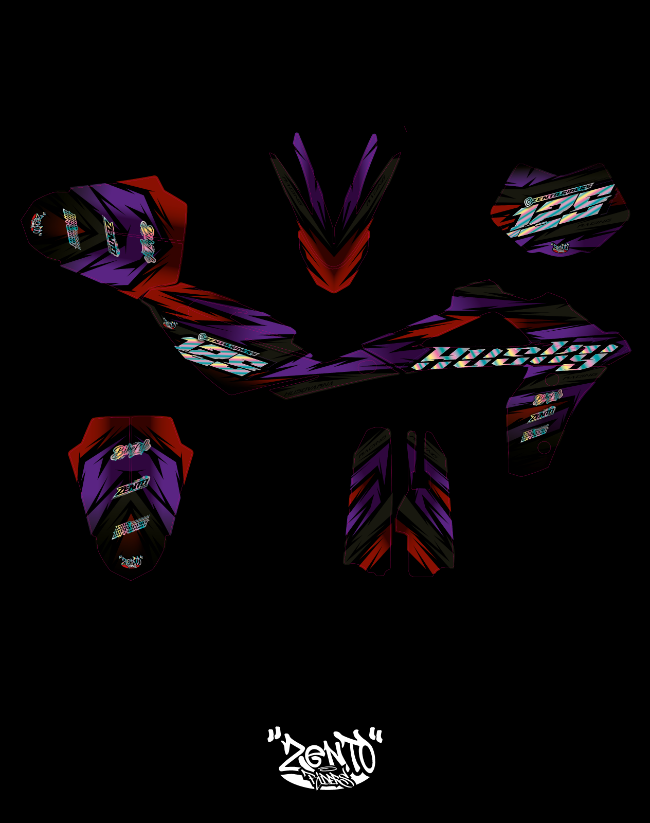 Grafica "Saetta" Husqvarna - KIT COMPLETO