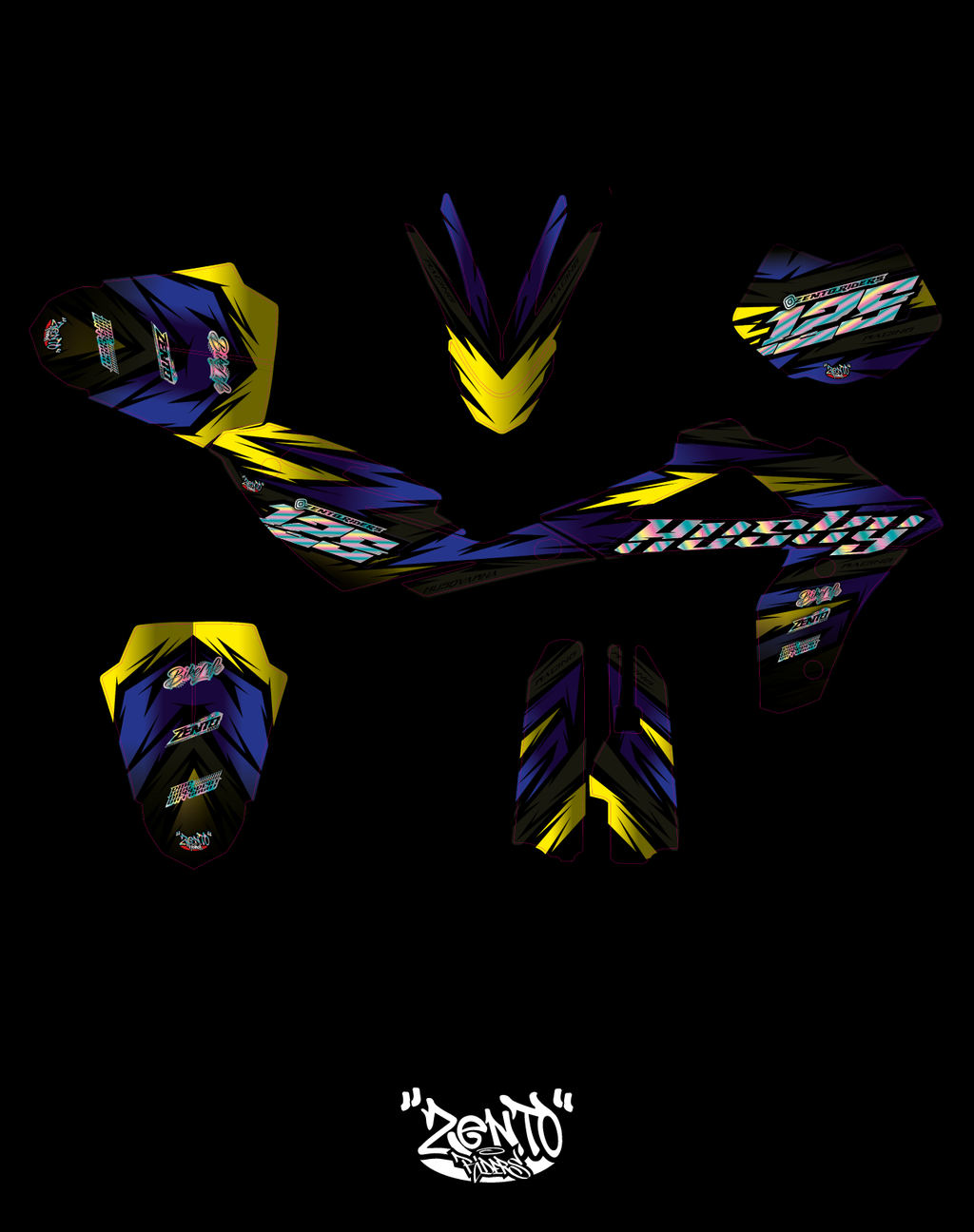 Grafica "Saetta" Husqvarna - KIT COMPLETO