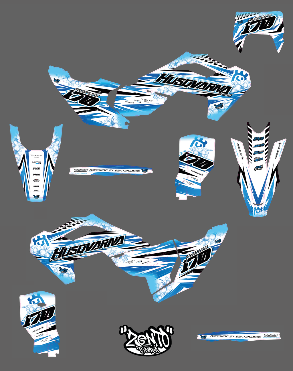 Graphics "Kaze Blossom" Husqvarna - COMPLETE KIT