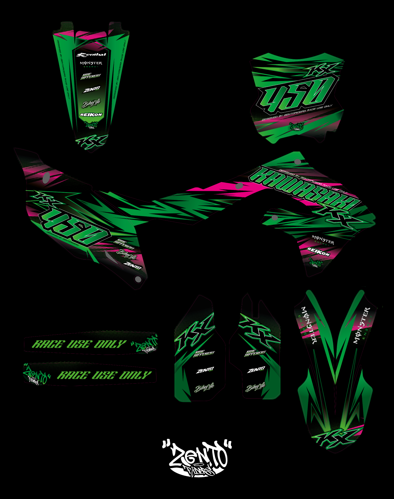 Grafica "Crazy Kawa" Kawasaki - KIT COMPLETO