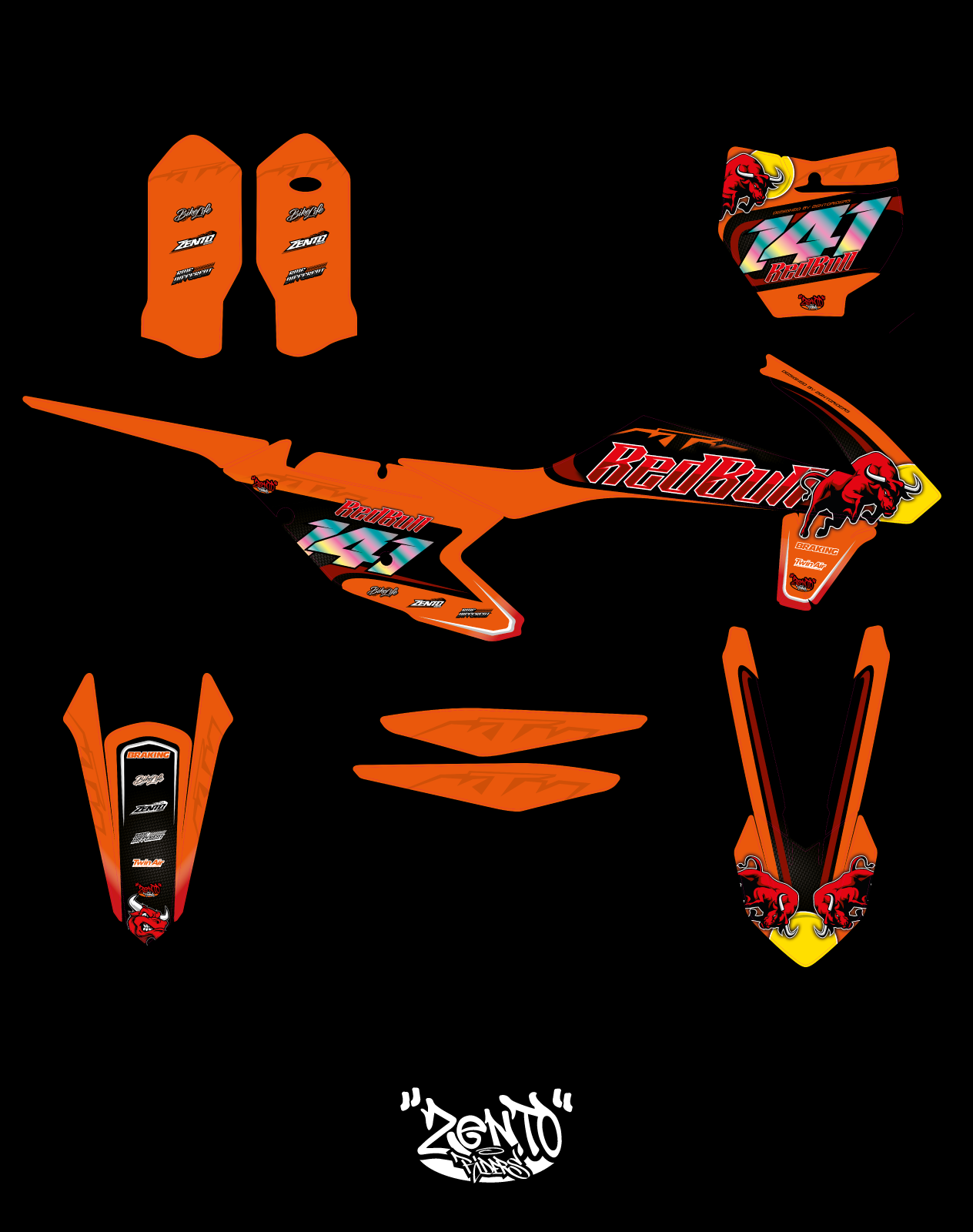 Grafica "Crazy bull" Ktm - KIT COMPLETO