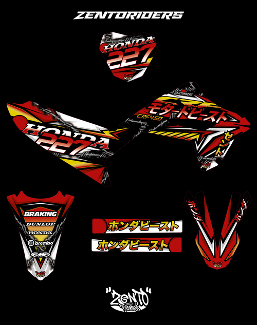 Graphic "Japan Memories" Honda crf - COMPLETE KIT