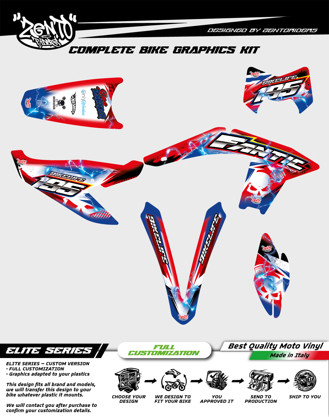 Grafica "thunderbolt bikelife" Fantic - KIT COMPLETO
