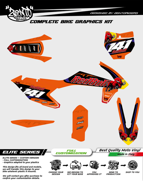 Grafica "Crazy bull" Ktm - KIT COMPLETO