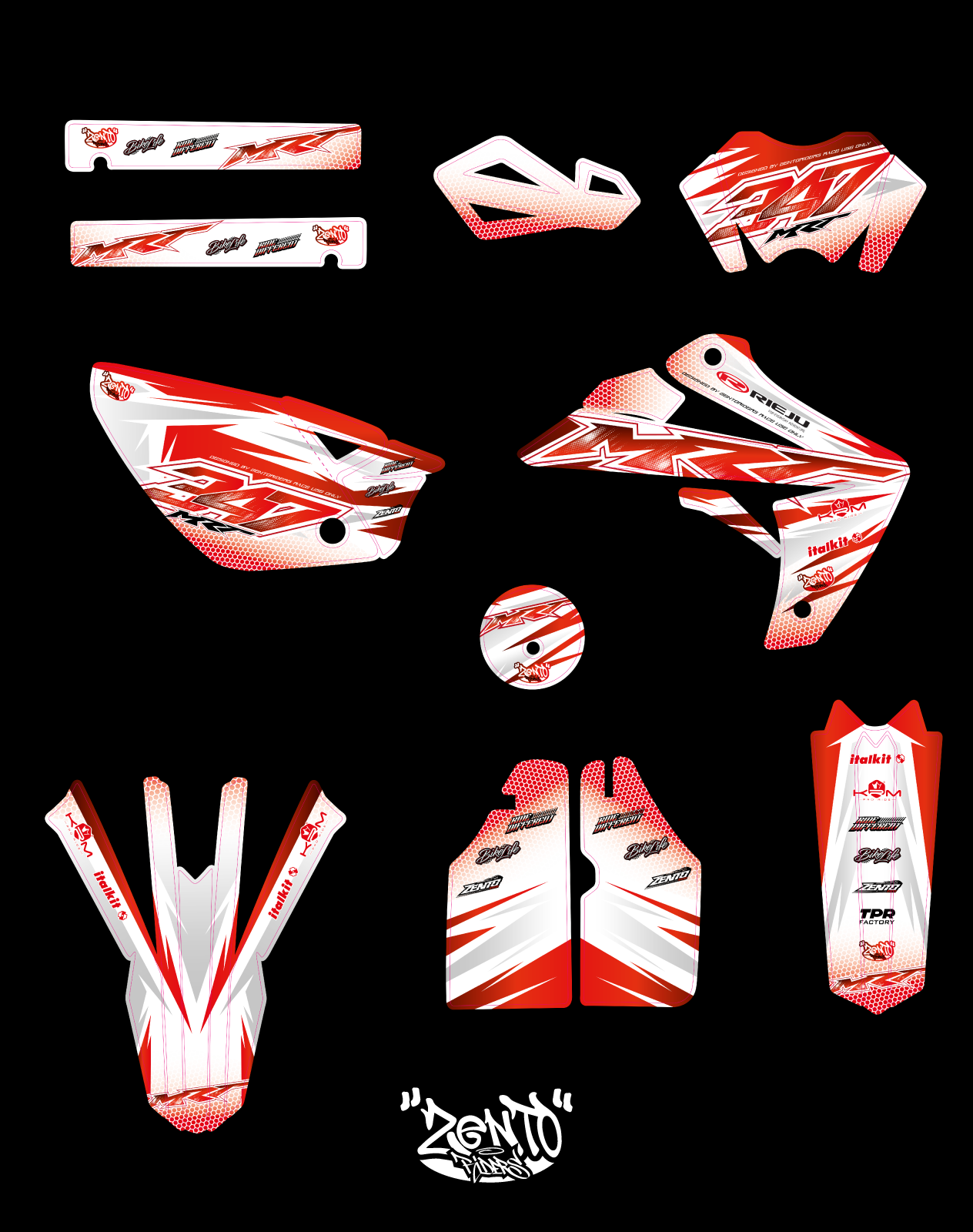 Grafica "Pentagon" Rieju - KIT COMPLETO