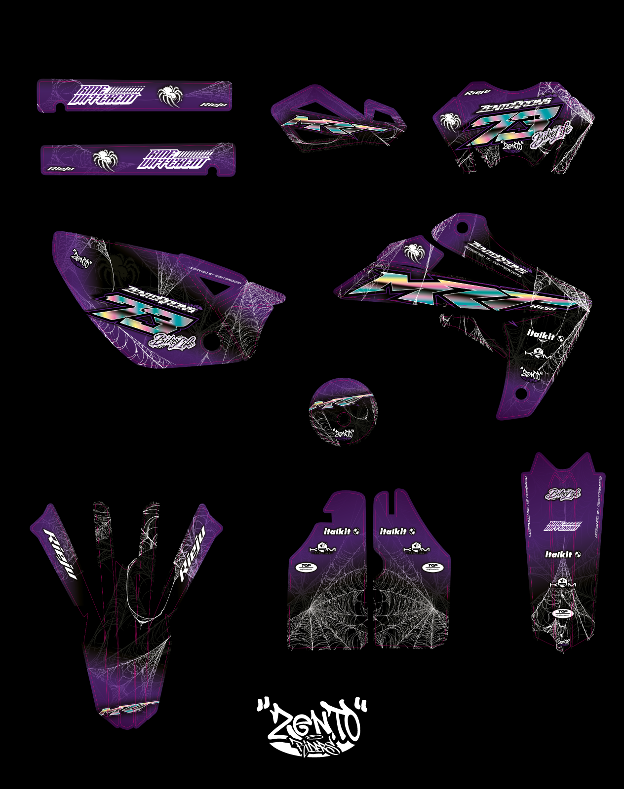 Grafica "spiderweb" Rieju - KIT COMPLETO