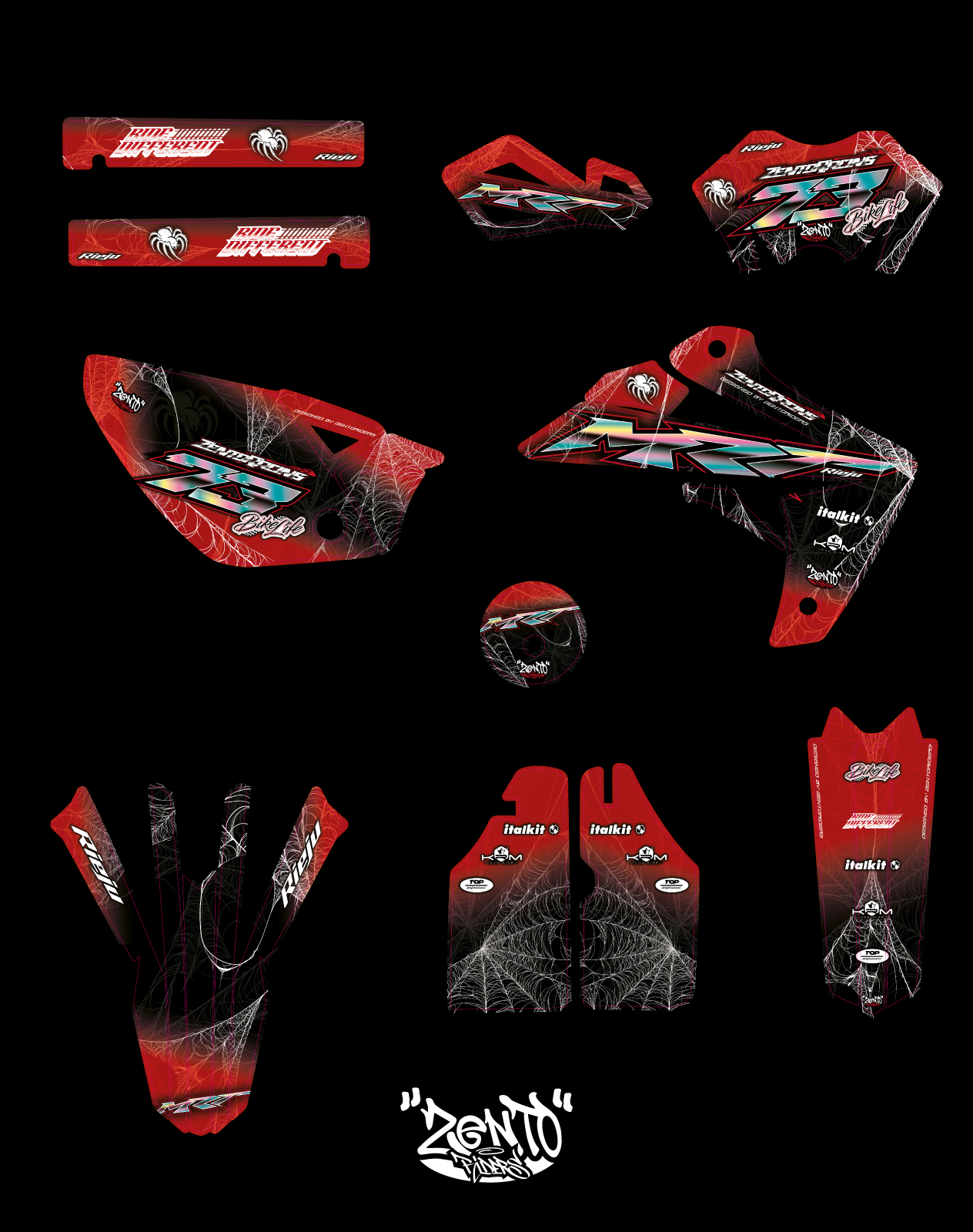 Grafica "spiderweb" Rieju - KIT COMPLETO