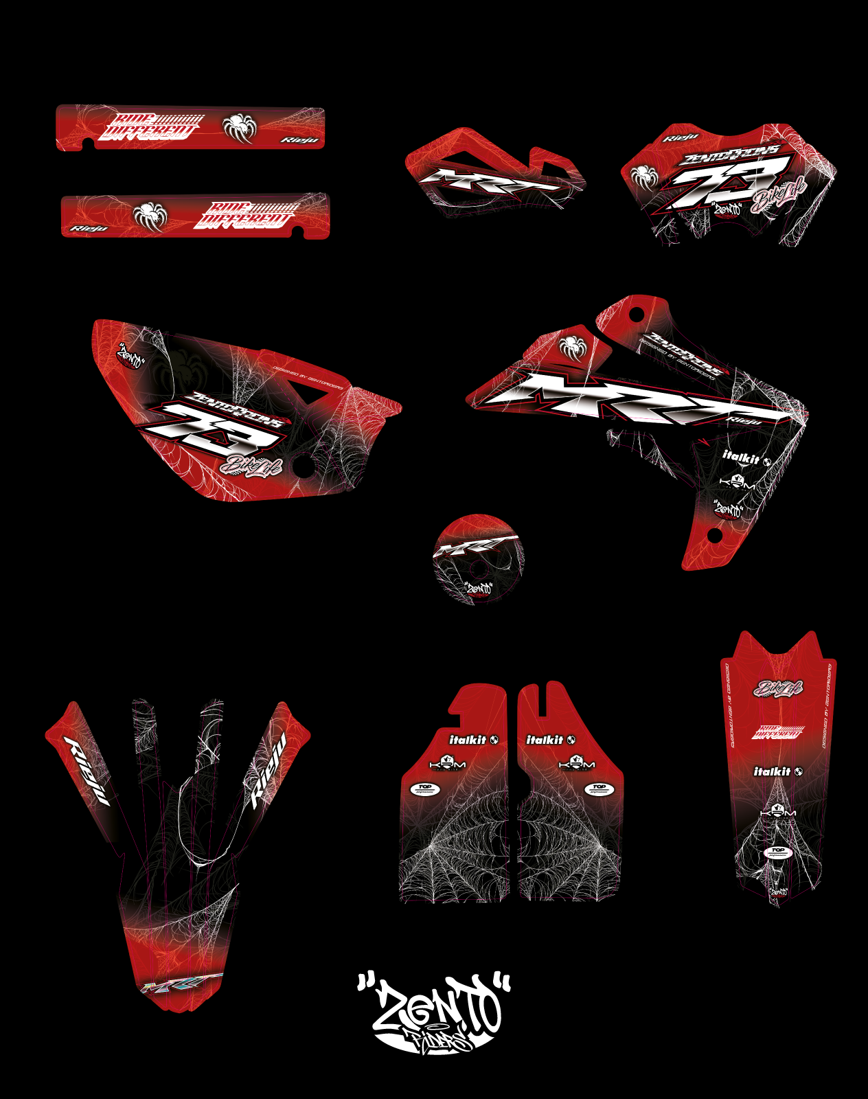 Grafica "spiderweb" Rieju - KIT COMPLETO