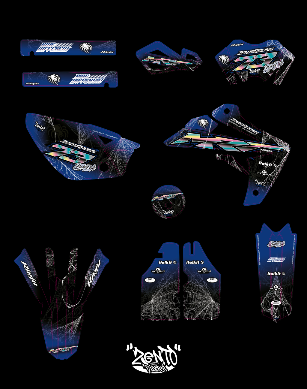 Grafica "spiderweb" Rieju - KIT COMPLETO