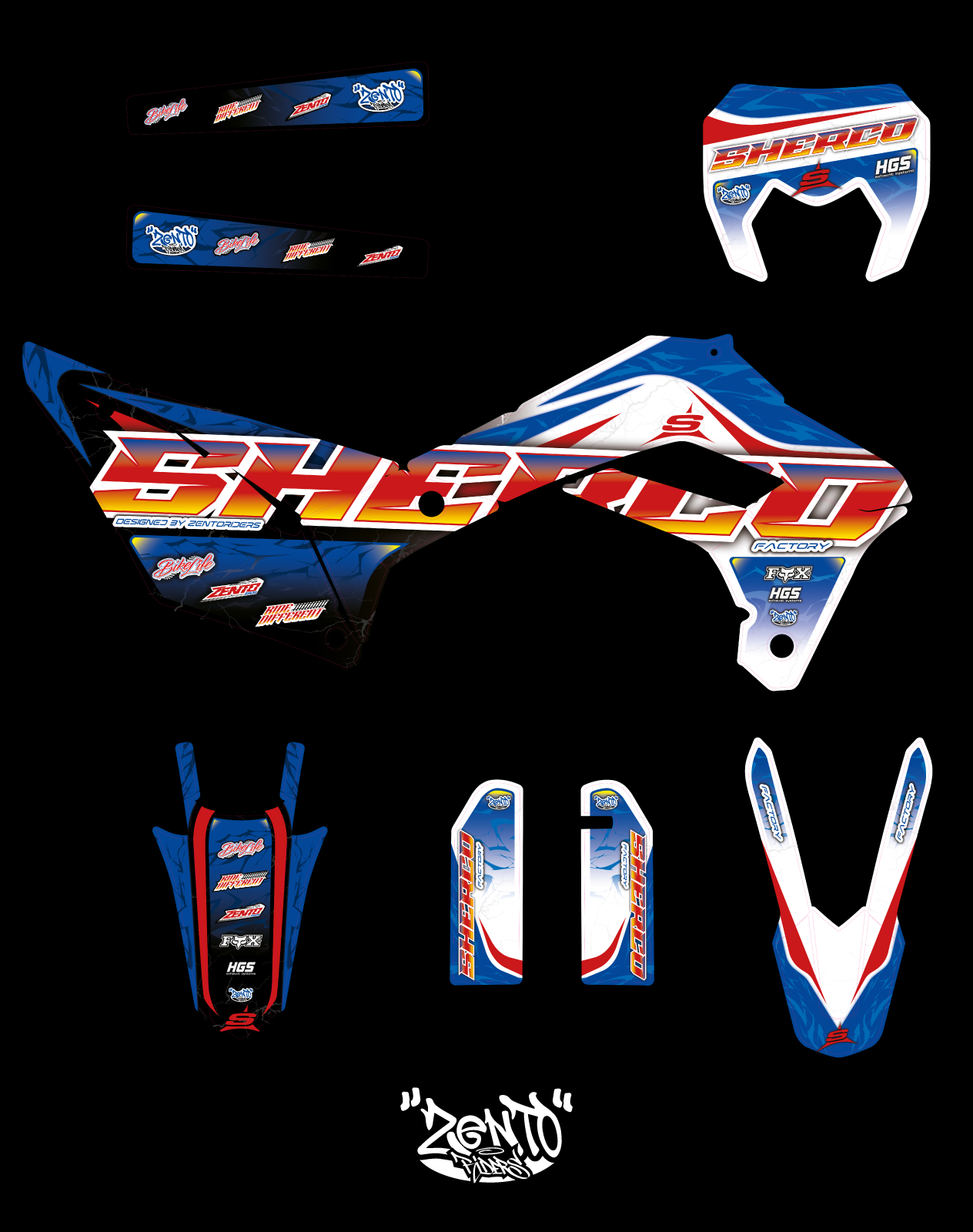 Grafica "Sonic" Sherco - KIT COMPLETO